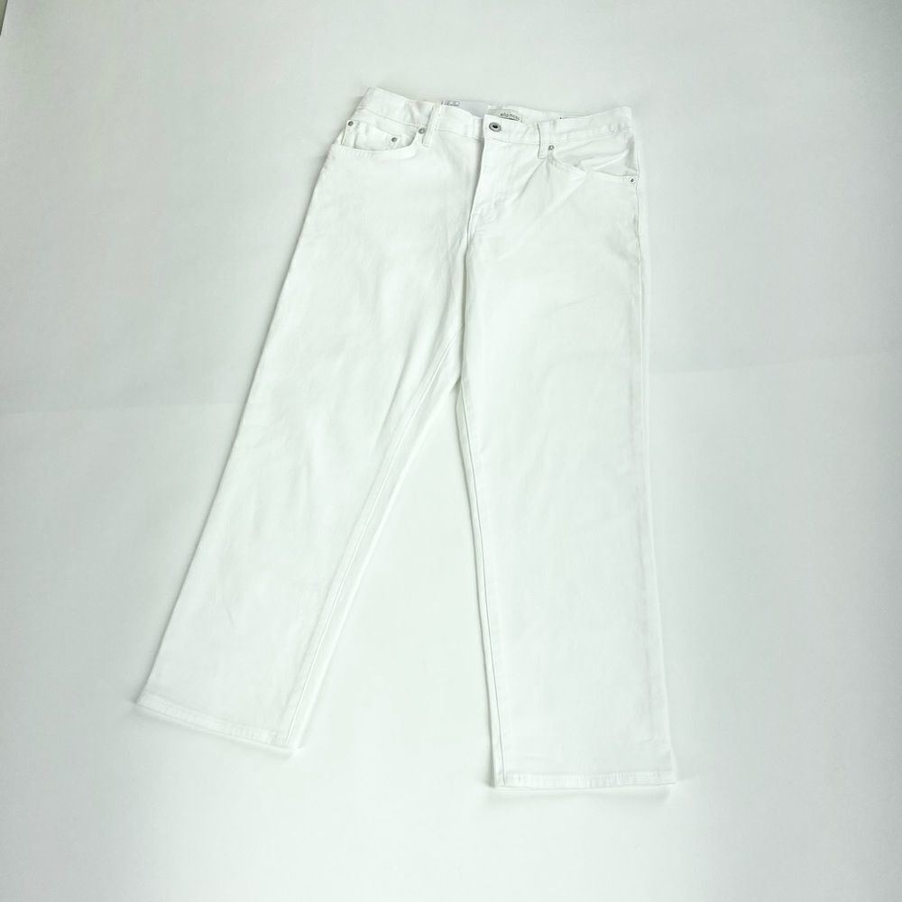 Ella Moss white high rise slim straight ankle denim jeans 8 / 29